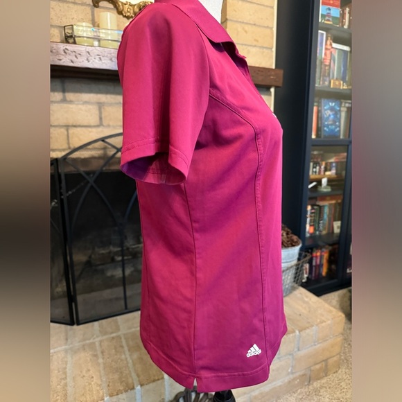 ADIDAS Pure Motion Medium Short Sleeve Golf Shirt Magenta Pink - Picture 3 of 10